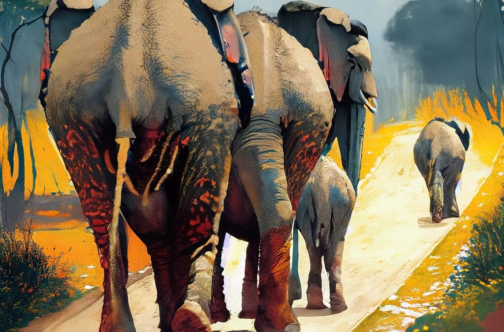Where are the elephants going?